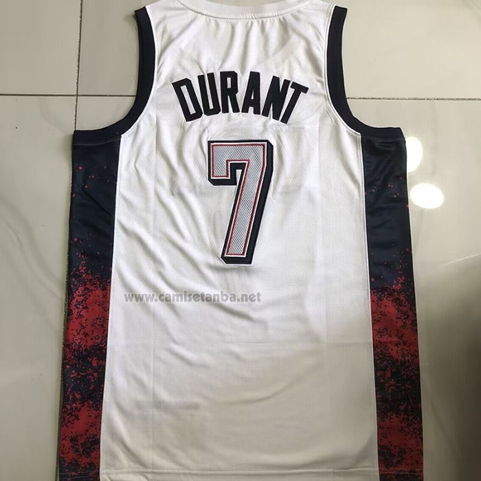 Camiseta USA 2024 Kevin Durant #7 Blanco